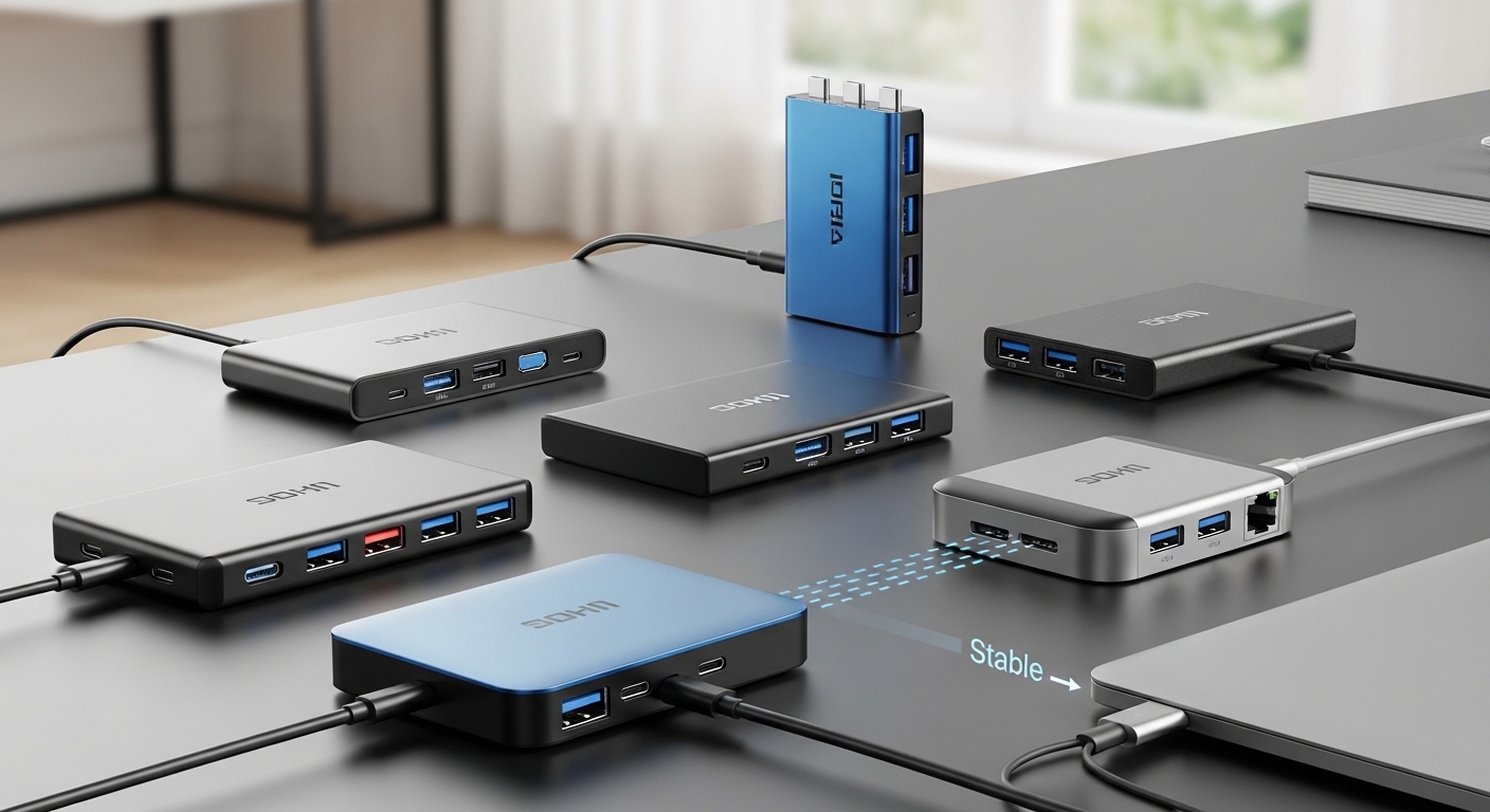 Top 5 Best USB-C Hubs for Laptops and Tablets — Multi-Port Versatility, Stable Data Transfer, and Clean Desk Setup