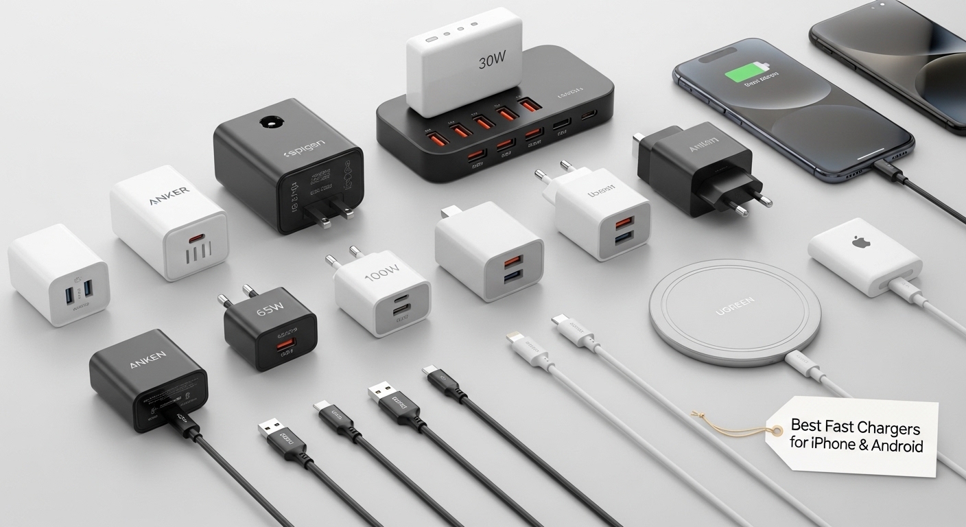 Top 5 Best Fast Chargers for iPhone & Android — Compact Size, True Fast Charging, and Travel-Friendly Designs